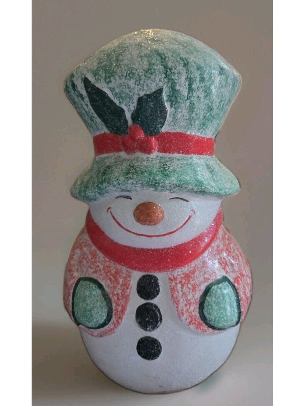 VTG Blow Mold Mr. Jolly George? 13” Christmas Snowman Union Products Vintage USA